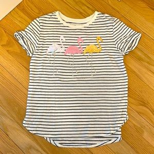 Sequined flamingo girls T-shirt